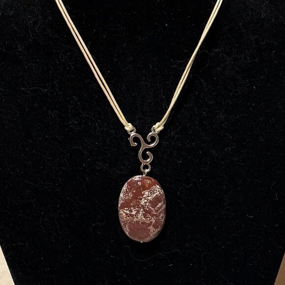 2/$20, Natural Earthy Brecciated Jasper Necklace, Genuine Gemstone Cord Necklace - Picture 4 of 12